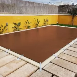 Cobertura de inverno castanha para piscina